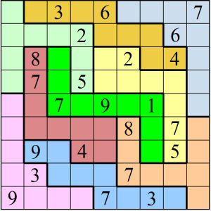 Jigsaw Sudoku - Difícil 